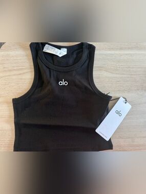 ALO Yoga Black Ribbed Tank Top